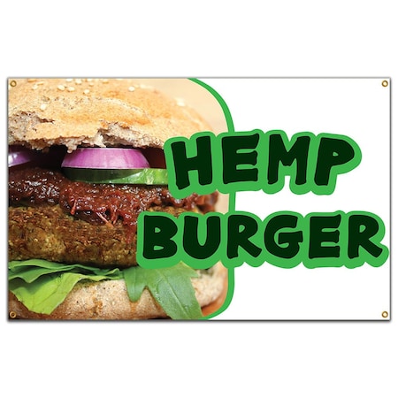 Signmission Hemp Burger Banner Concession Stand Food Truck Single Sided B-120 Hemp Burger19